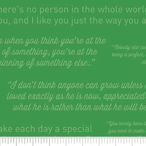 Mister Rogers&#39; Neighborhood® Quotes Green 1 Yard EOB