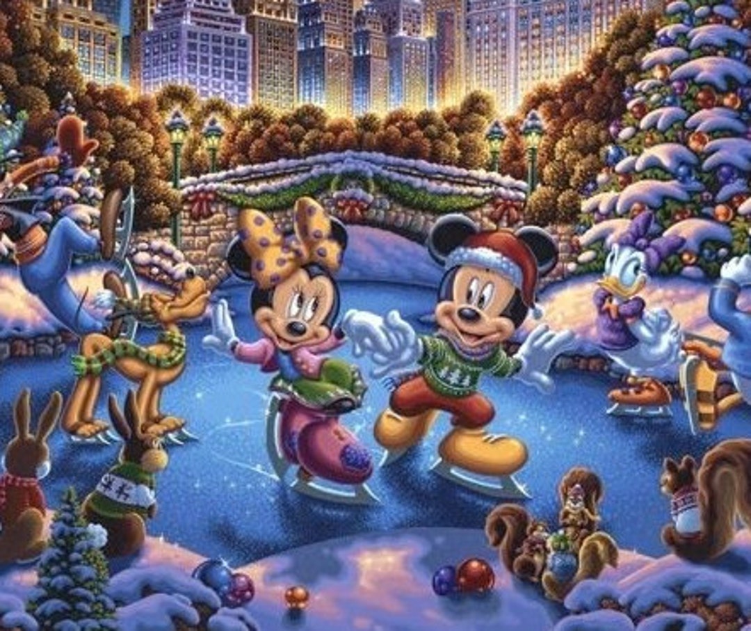 Disney Panel - Mickey & Friends Skating in Central Park by Thomas