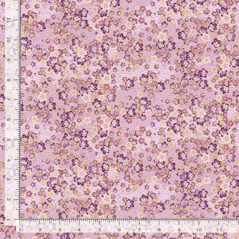 Shizuka ~ Asian Floral & Butterflies Metallic by Chong a Hwang for ...
