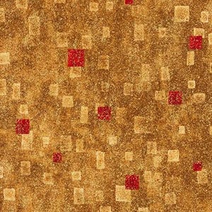 Gustav Klimt SRKM-17181-3 - Squares in Red Metallic Fabric by Robt Kaufman