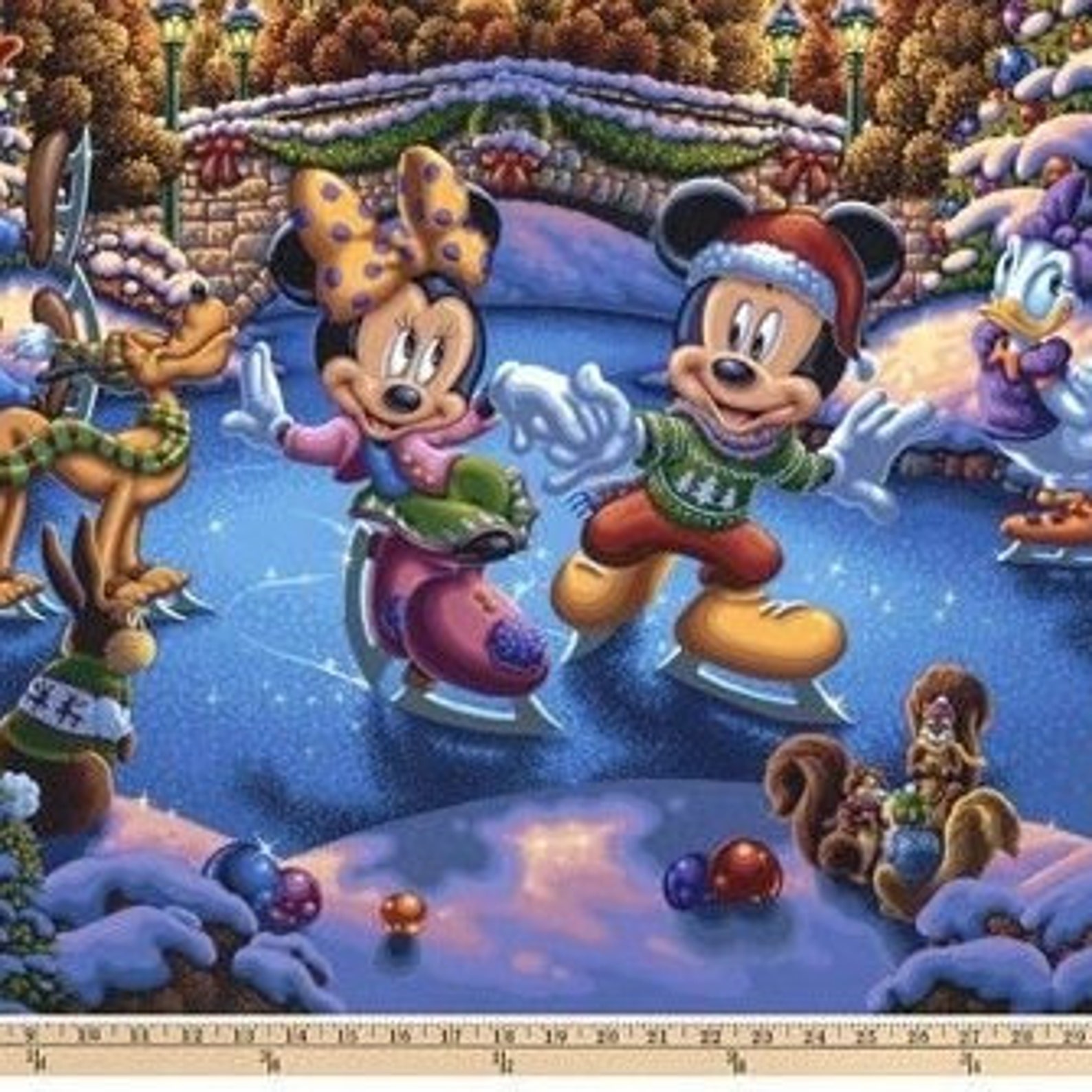 Disney Panel Disney Panel Mickey & Friends Skating in Central Park by Thomas Kinkade ...