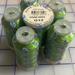 YLI Fine Metallic Thread - Spring Green 205-03-G12