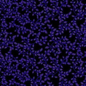 May include: A seamless pattern of blue vines with small white dots on a black background. The vines are arranged in a repeating pattern, creating a delicate and intricate design.