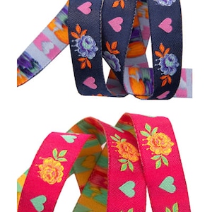 Tula Pink ~ Ribbon by the Yard ~ Painted Roses 5/8&quot;- Tula Pink Curiouser