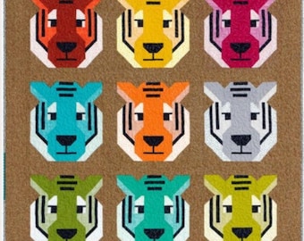 Antonia Tiger Quilt Kit by Elizabeth Hartman: 52" x 55" Finished Size