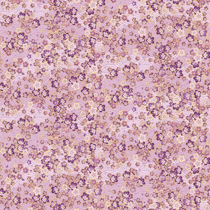 Shizuka ~ Asian Floral & Butterflies Metallic by Chong a Hwang for ...