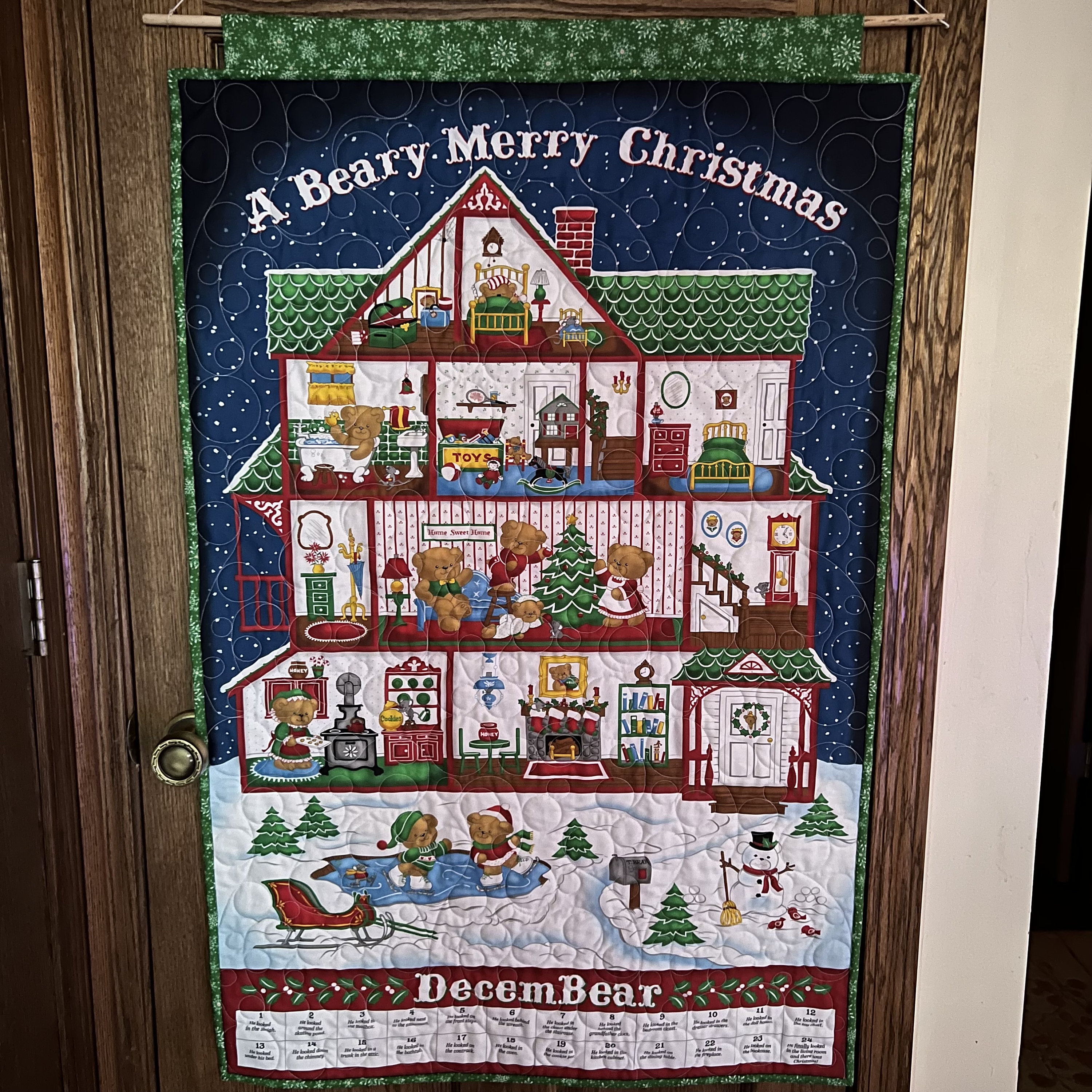 Quilted Beary Merry Christmas Advent Calendar Option A - Etsy