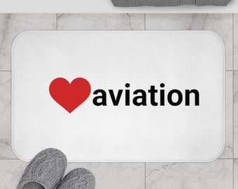 Aviation Bath Mat, Pilot Gift, Non-Slip Bathroom Rug