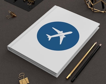 Aviation Airline Flying Plane Hardcover Journal Notebook Notepad | Great Pilot Gift Airline Gift