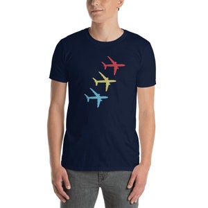 Flying Stacked Aircraft Short-Sleeve Unisex T-Shirt