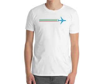 Flying Aviation Contrail Airline Pilot Short-Sleeve Unisex White T-Shirt - Perfect Pilot Flight Attendant Gift