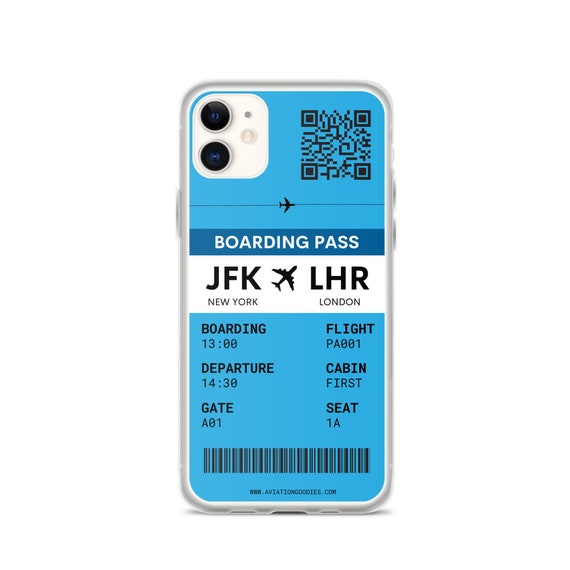 Boarding Pass Clear iPhone Case, Custom Case, Free Personalization