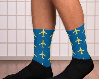 Blue & Yellow Aviation Socks – Pilot Gift, Airline Crew Socks