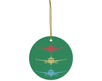 Stacked Aircraft Aviation Christmas Ornaments - Aviator Gift, Airline Gift, Pilot Gift