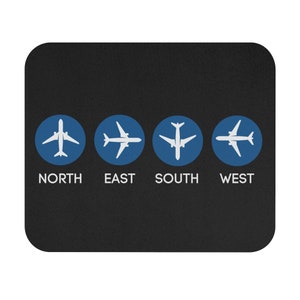 Flying Directional Plane Aviator Airline Mousepad - Perfect Pilot Gift, Airline Gift