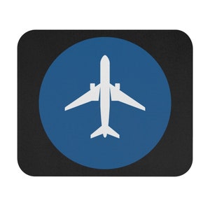 Flying Circle Plane Aviator Airline Mousepad - Perfect Pilot Gift, Airline Gift