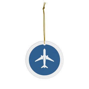 Blue Circle Aircraft Aviation Christmas Ornaments - Aviator Gift, Airline Gift, Pilot Gift
