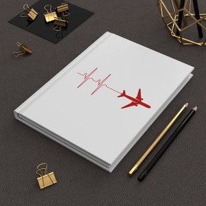 Fliegen Herzschlag Luftfahrt Reise Hardcover Airline Journal Notizbuch Notizblock