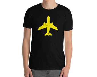 Yellow Airplane Unisex T-Shirt – Aviation Lover Gift