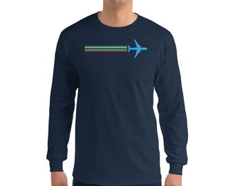 Airplane Contrail Long Sleeve Shirt - Pilot Gift