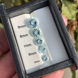 Natural Aquamarine AAA+ Quality/Round Shape/Beautiful Aquamarine For Jewelry Making/Loose Gemstone/Natural Aquamarine Loop Clean, 5 to 9mm//