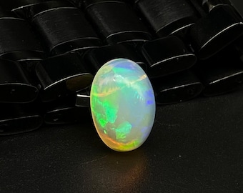 Fabulous Beauty Ethiopian Opal Oval Shape Loose Cabochon/Natural Opal Top Fire Cabochon/Beautiful Fire Ethiopian Opal/ Polished Opal