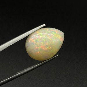 AAA+ Natural Opal Top Fire Cabochon/Beautiful Fire Ethiopian Opal/Polished Opal/Ethiopian Opal Stunning Pear Shape Loose Cabochon/8.60 CTS/