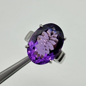 Natural Amethyst Oval Shape Gemstone Silver Jewelry//Graceful Amethyst Oval 925 Sterling Silver Ring//Designer Silver Jewelry//Bridal Ring