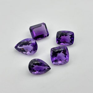 AAA+ Natural Amethyst Mix Shape Loose Gemstone Lot//Beautiful Amethyst Mix Shape Lot//22.80 CTS//Amethyst 5 Pc Mix Gemstone/Made For Jewelry