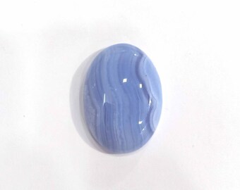 12.52 GRAM Natural Blue Lace Agate Oval Shape, Blue Lace Agate Cabochon, Christmas Gift, Top Quality Semi Precious Gemstone 35x25x8.50 MM