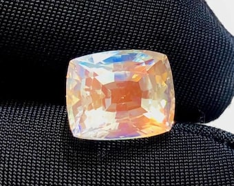 2,85 cts, piedra lunar arcoíris natural de la mina de Madagascar, piedra lunar de Madagascar rara, increíble piedra preciosa de fuego naranja, única en su tipo
