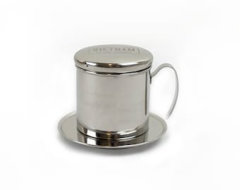 Deluxe Vietnamese Coffee Filter (Phin) - Stainless steel 6oz, travel, camping friendly