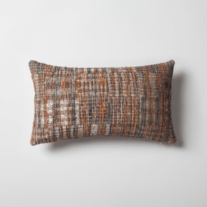 Orange and Blue Tones Tweed Jacquard Tufted Abstract  Woven 20x20 12x20 Throw Decorative Lumbar Modern Home Decor Textured Pillow Cover Case