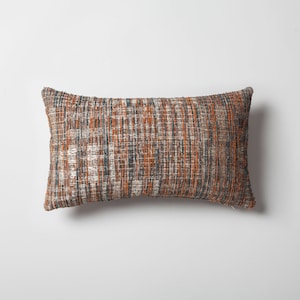 Orange Blau Tweed Jacquard Kissenbezug: Modernes abstraktes Dekokissen