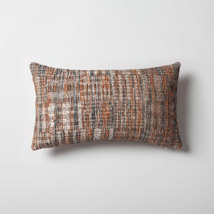 Orange and Blue Tones Tweed Jacquard Tufted Abstract  Woven 20x20 12x20 Throw Decorative Lumbar Modern Home Decor Textured Pillow Cover Case