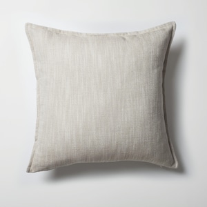 Neutral Linen Throw Pillow Cover: 20x20 Square Cushion