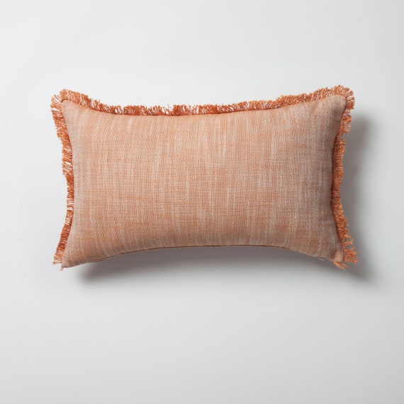 Orange linen pillow cases sale