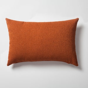 Burnt Orange Bouclet Woven Lumbar Pillow Cover: Bohemian Modern 16x24