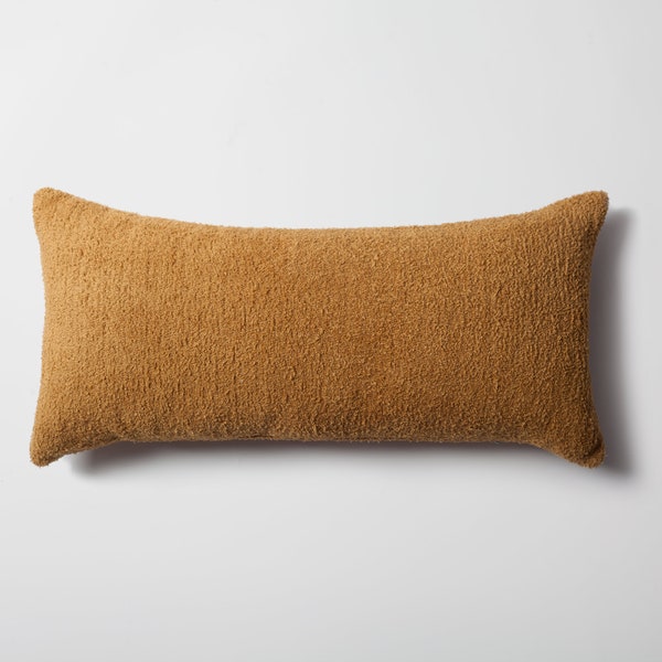 Mustard Yellow Extra Long Lumbar Decorative Throw Pillow, Oversize Options, Soft Tufted Woven Designer Fabric, King Bed Decor Pillowcase