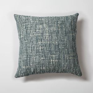 Blue Tweed Throw Pillow Cover: Abstract Jacquard Woven, Modern Decor