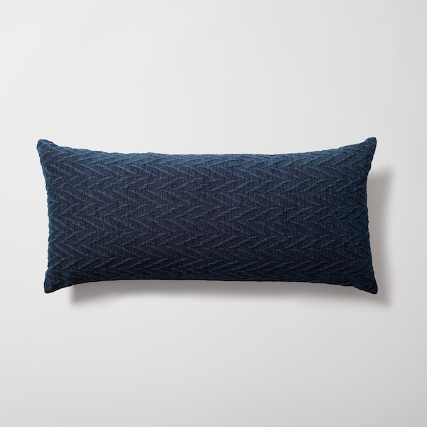 Blue Chevron Pillow Etsy