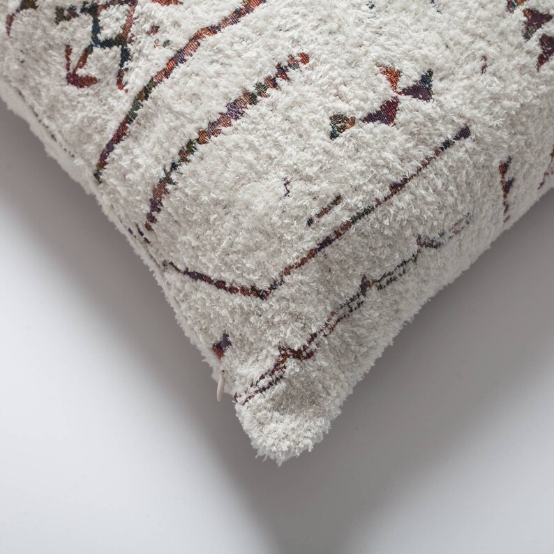 Pillow White Color Ethnic Kilim Tapestry Woven Tribal Berber Etsy