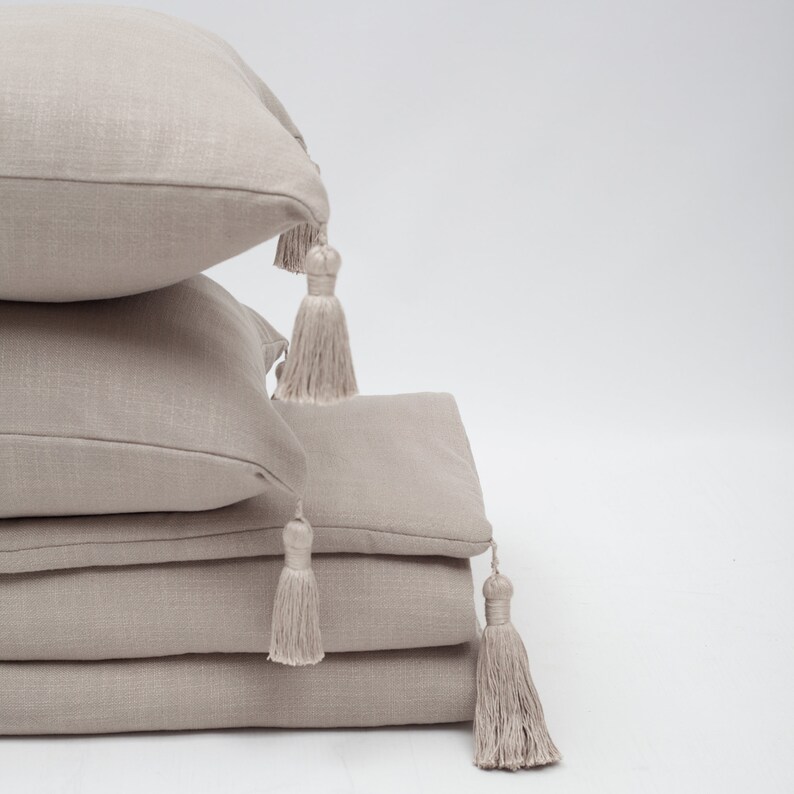 Bed Scarf Bedding Bed Runner With Tassels Woven Linen Fabric Etsy