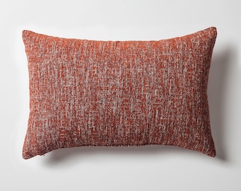 Brick Red Bouclet Woven Pillow Cover: Textured Cushion, 20x20 or 16x24