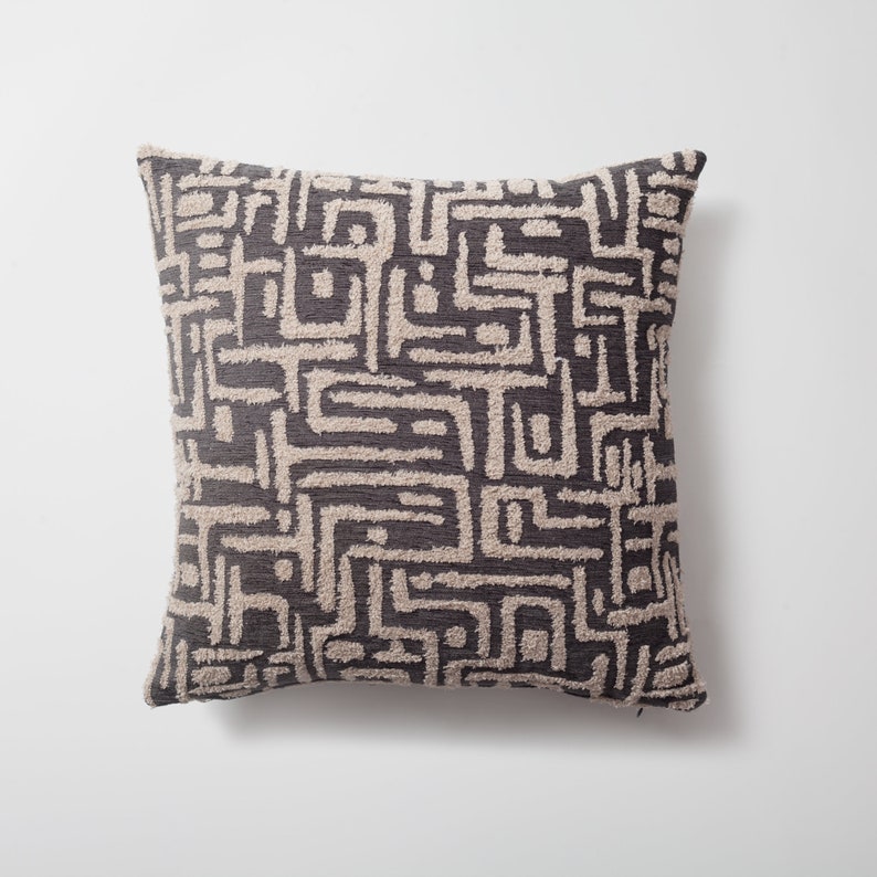 Burnt Oranje Geometrisch Design Throw Pillow Cover Moderne decoratie uit het midden van de eeuw Geweven Jacquard Pluche Stof 45x45 cm 18x18 inch Kast afbeelding 9