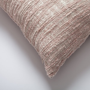 Powder Pink Plush Tweed Jacquard Tufted Abstract Woven 20x20 12x20 Throw Decorative Lumbar Home Decor Kid's Room Textured Pillow Cover Case image 3