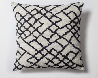 Noir et blanc Ethnique Kilim Boho Décoratif Bohem Style Berbère Lombaire Tissé Jacquard Jeter 20x20 12x20 Designer Sofa Pillow Case Cover