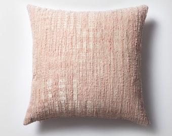 Powder Pink Plush Tweed Jacquard Tufted Abstract Woven 20x20 12x20 Throw Decorative Lumbar Home Decor Kid's Room Textured Pillow Cover Case