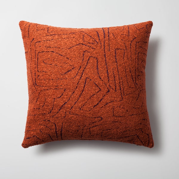 Burnt Orange | Minimal Design Abstract Pattern | Square 20x20, Lumbar 14x28 inches | Home Sofa, Bed Decorative Pillowcase