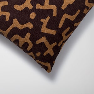 African Mudcloth Bogolan Pattern Decorative Throw Pillow Covers Burnt Orange Woven Jacquard Fabric Sofa Pillowcases 50x50 cm 20x20 inches Mustard